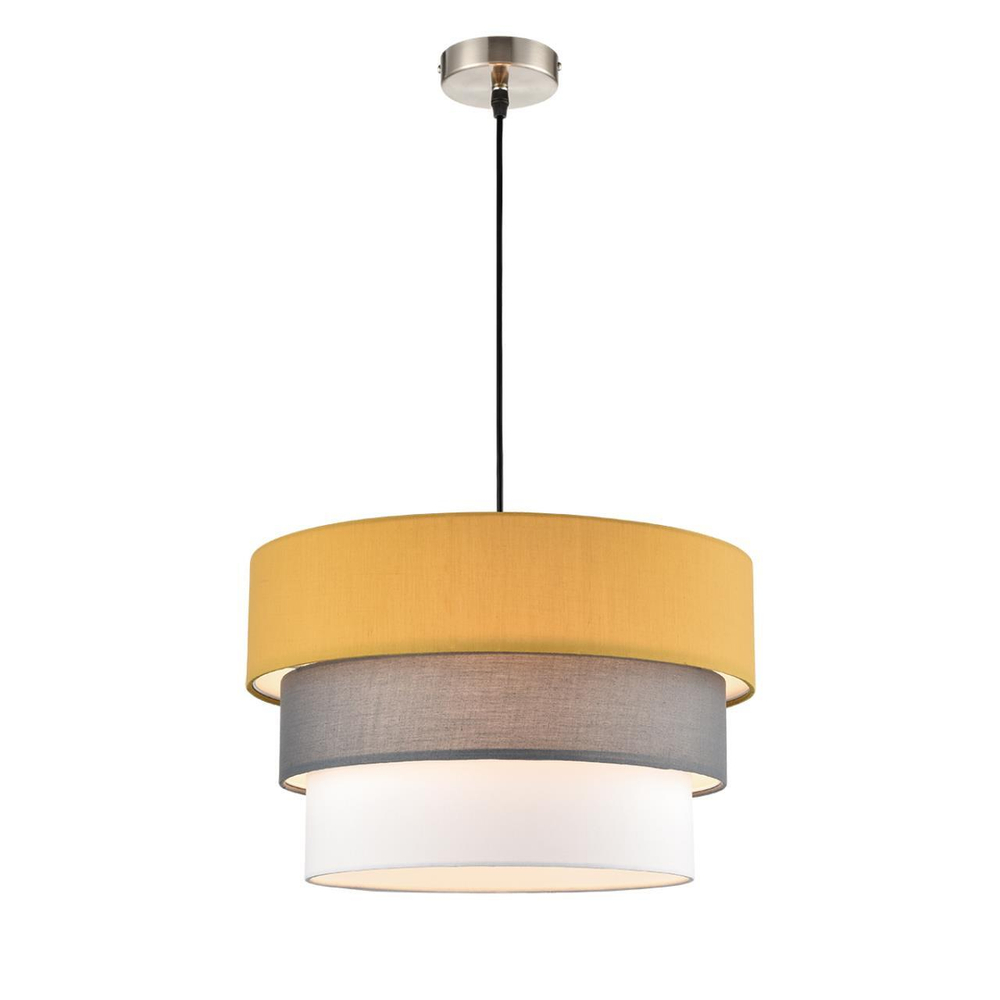 8038/3 MODERNI LN25 133 никель/желтый/серый/белый, металл/текстиль Подвесной светильник Е27 3*60W 220V ILAIDA