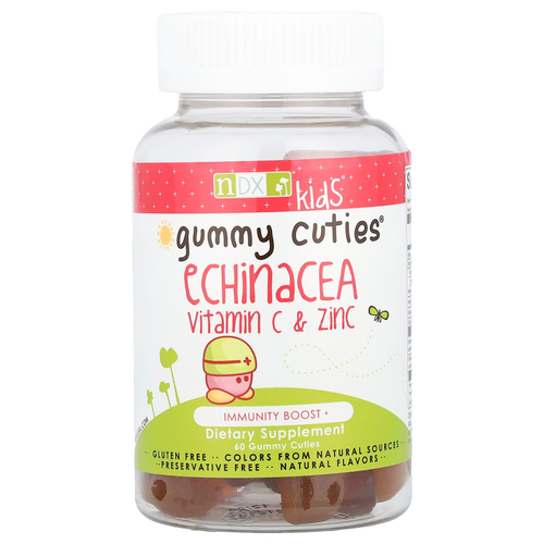 Natural Dynamix (NDX), "Жевательные милашки" с эхинацеей, витамином C и цинком, для детей, 60 штук