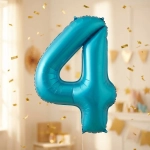 Шар фольгированный 32'/81см «Цифра «4» (голубой)
