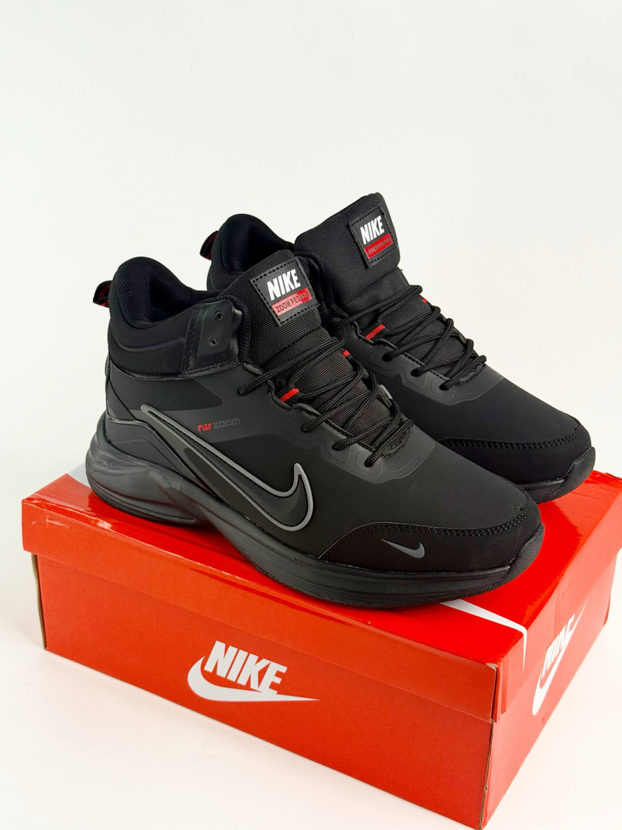 Кроссовки Nike с мехом #B71 (черн.)