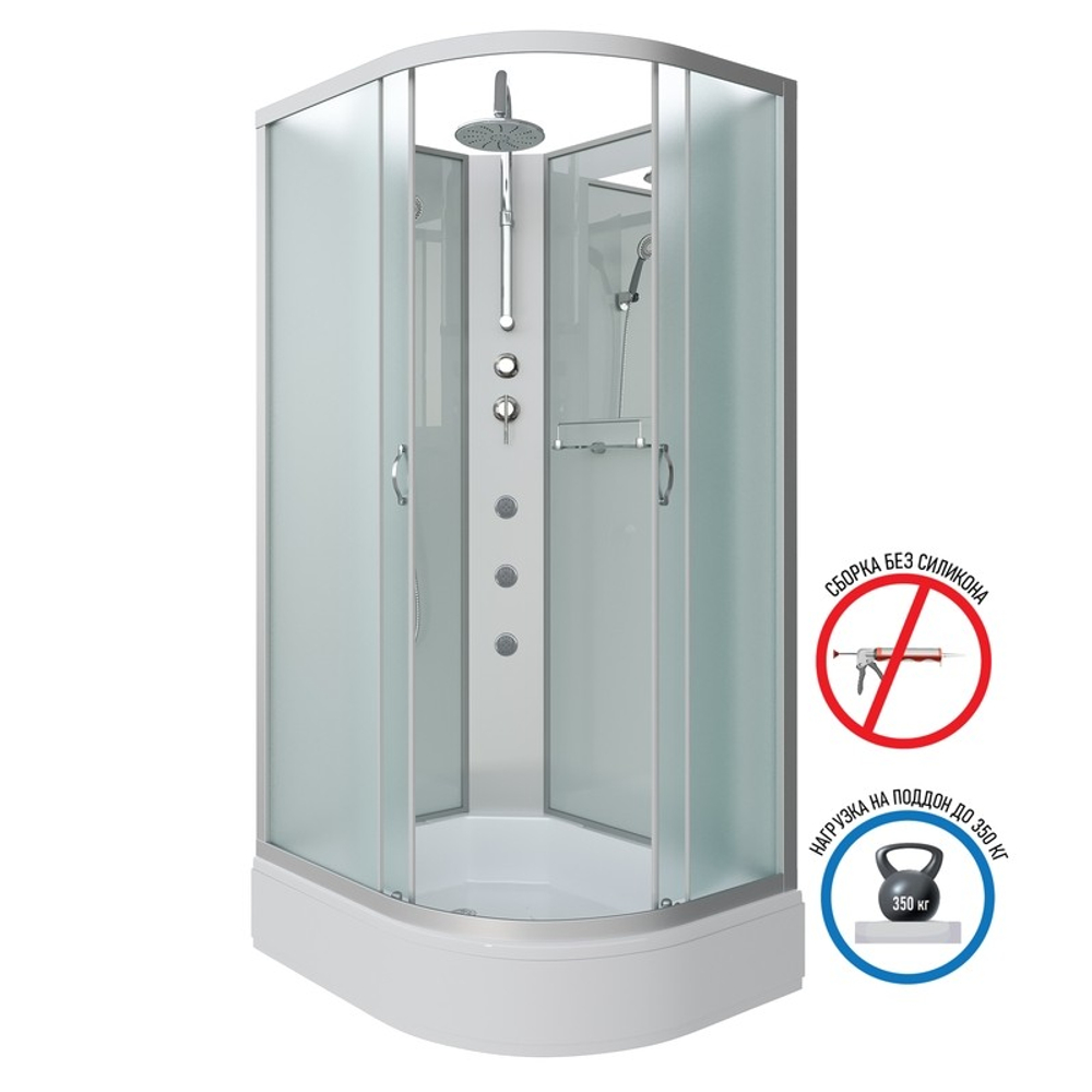 Душевая кабина Niagara Classic NG-33094-14LBKTG (100х90х210) средний поддон(26см),стекло матовое,4 места