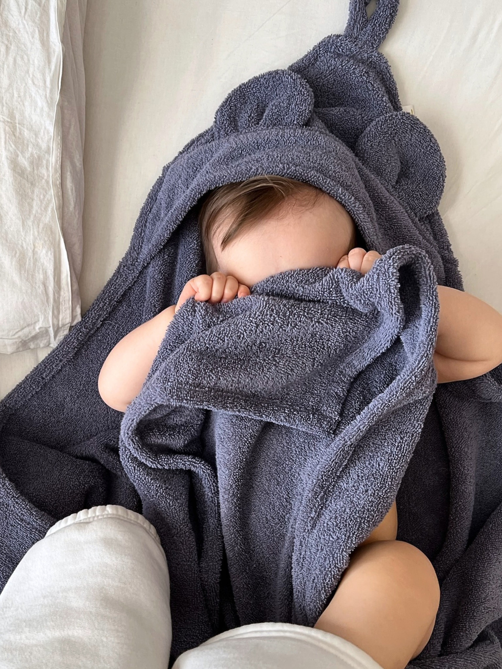 Махровое полотенце с капюшоном 85х85, Чернильный