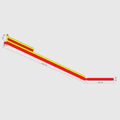 Надувная прямая водная горка для вышки (опоры) «Стрела» с бассейном, 30*2*2,65 м