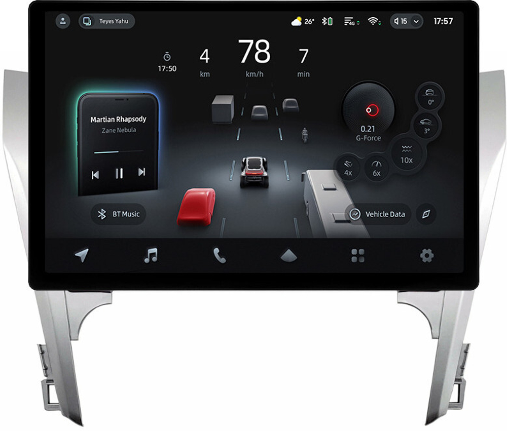 Магнитола Toyota Camry 50 2011-2014 (рамка серебро 10) - Teyes CC4-PRO монитор 13" 2K QLED на Android 13, Snapdragon 778G, 8+128, AI, CarPlay, DSP, 4G SIM-слот