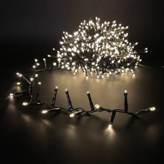 Светодиодная нить Snake Light 2000 теплых белых ламп, 40 м., 24В, 8 режимов, зеленый провод, для елки 260-300 см., Christmas DeLuxe (85744)