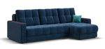 Угловой диван Босс Классик Велюр Монолит синий