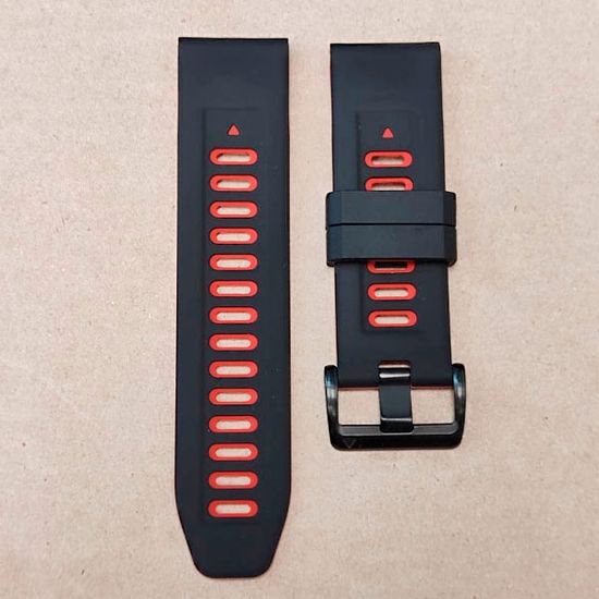 Ремешок силиконовый двухцветный 26 мм для Garmin Fenix 7x/6x/5x/5x plus/3, Descent, Tactix, Enduro, D2,  Instinct 2X
