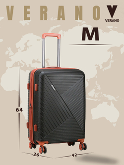 Чемодан средний "Verano" из полипропилена, съёмные колёса