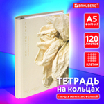 Тетрадь на кольцах А5 175х215 мм 120 листов твердый картон фольга клетка BRAUBERG "Softness" (4 штуки в упаковке)