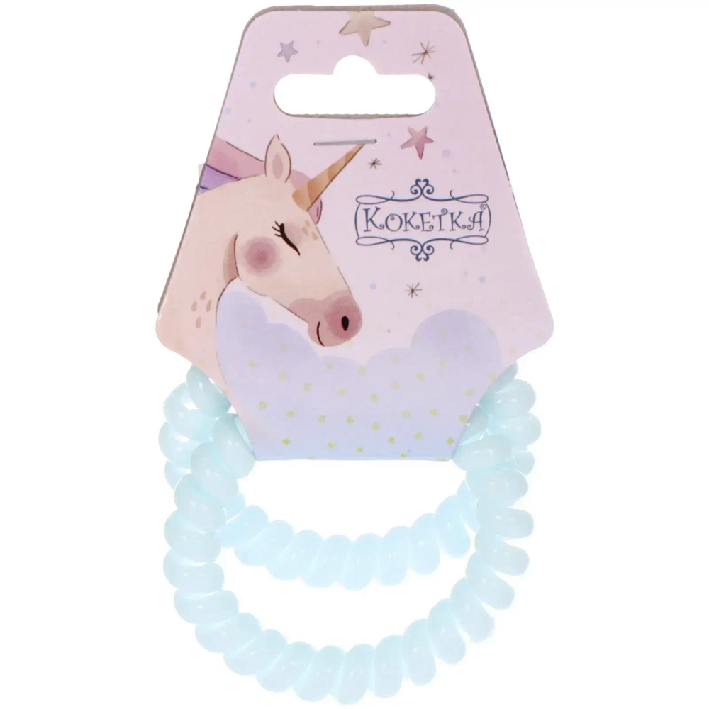 Резинки для волос силиконовые 2шт «MARZIPAN», цвет небесно - голубой, d-5,5см (подвес Единорог)●