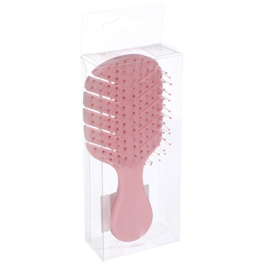 Расческа массажная продувная «ЛОТОС», цвет розовый, 6,3*14см (пластиковая коробка)