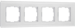 Рамка на 4 поста Senso (белый, стекло soft-touch)