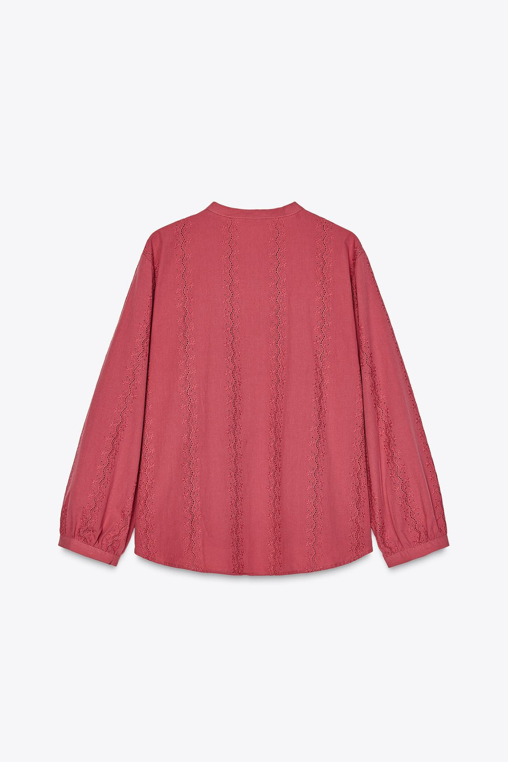 ZARA БЛУЗА С АЖУРНОЙ ВЫШИВКОЙ, МАРСАЛА