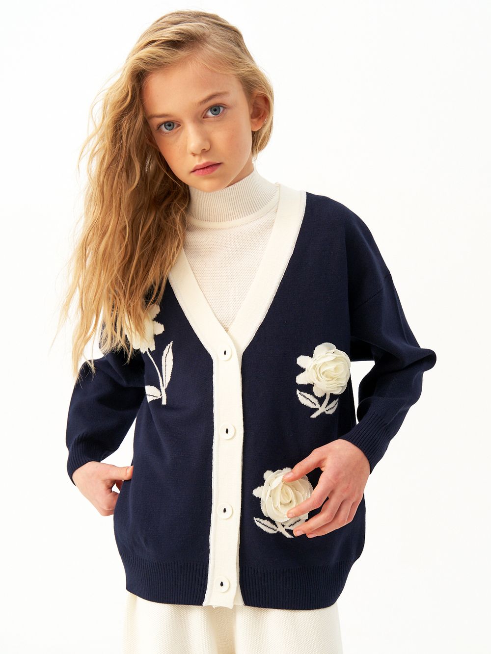 Кардиган для девочки AT1413 синий