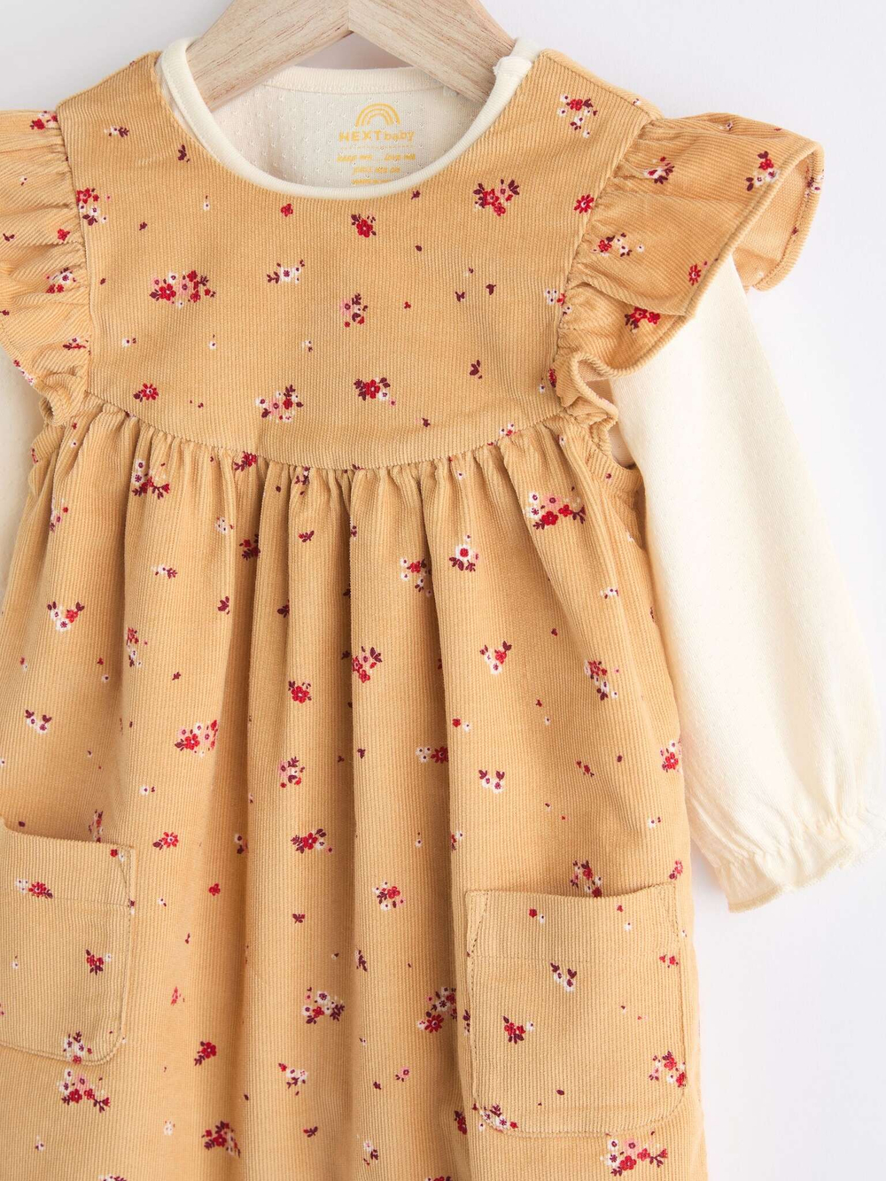 Комбинезон и боди в комплекте для малышей Next Q94-927, Горчичный, Молочный