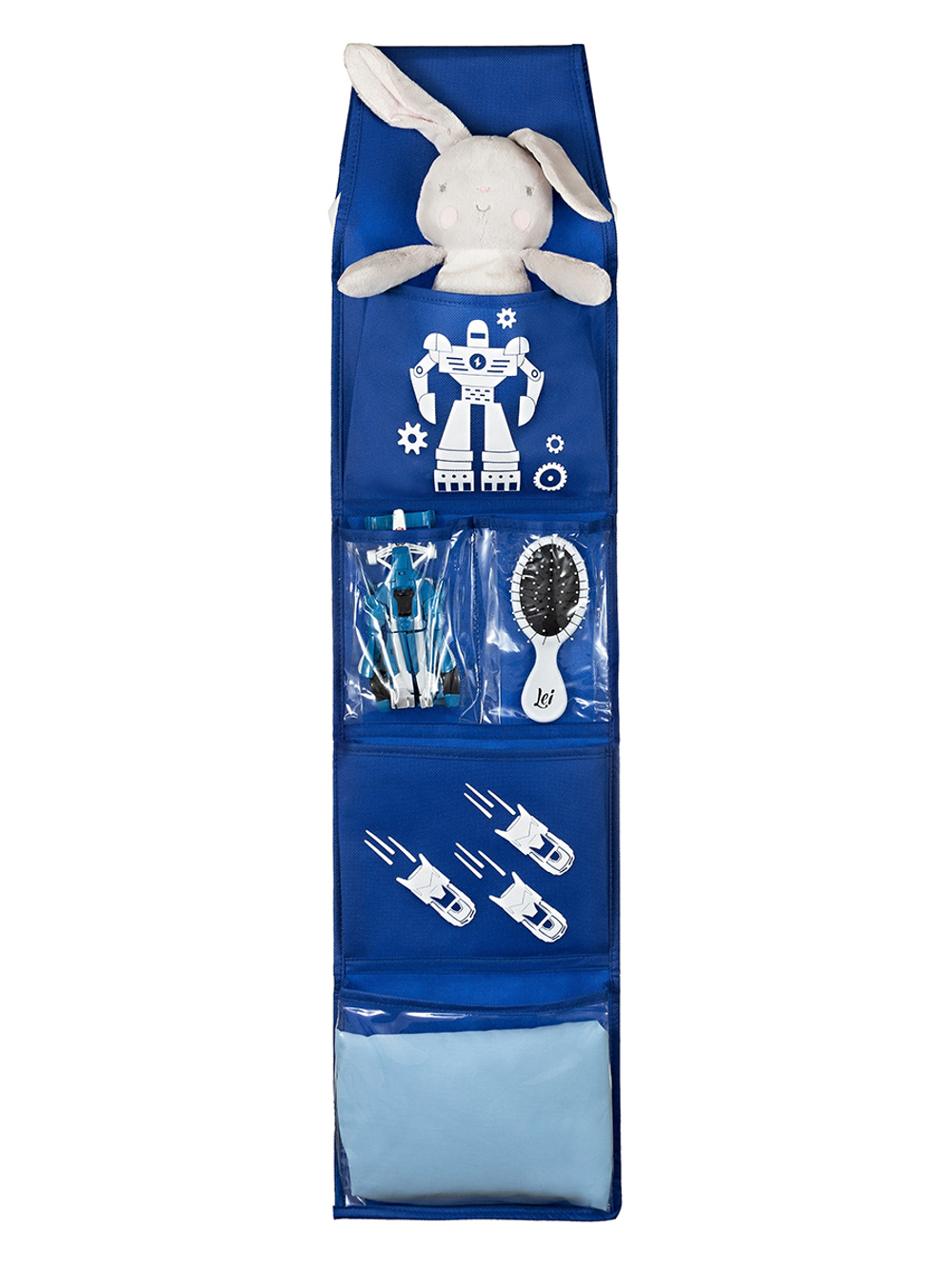 Кармашки в садик 85х20 Робот (синий)