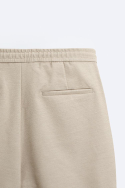 ZARA ШОРТЫ КОМФОРТНОЙ ПОСАДКИ, СВЕТЛО-БЕЖЕВЫЙ