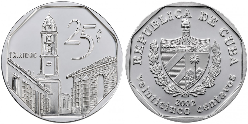 Куба 25 сентаво, 2002 XF