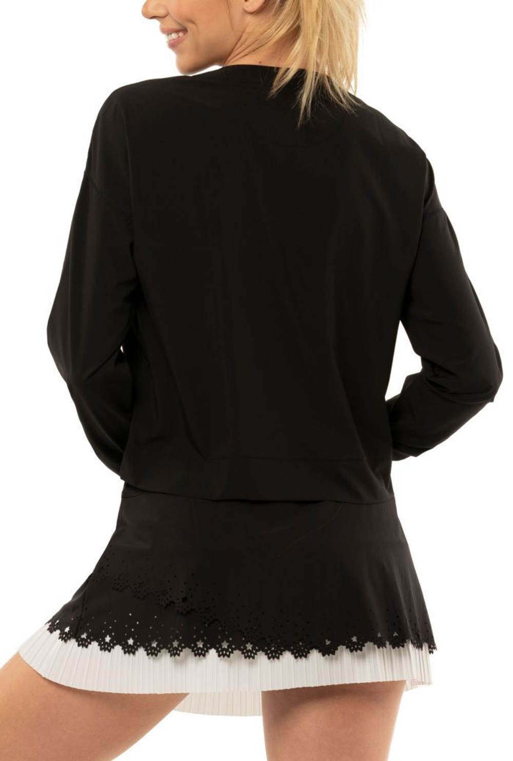 Женская теннисная футболкаLucky in Love Laser Infinite Love L/S Women - Black