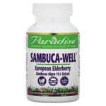 Paradise Herbs, Sambuca-Well, европейская бузина, 250 мг, 60 вегетарианских капсул