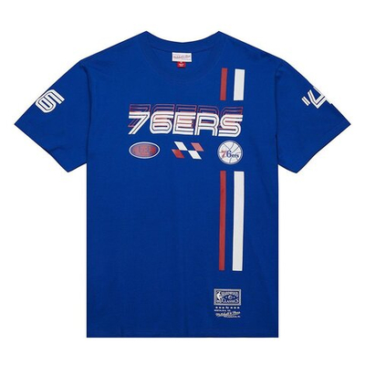 Футболка Mitchell&Ness NBA Speedway Blurred Philadelphia 76ers T-Shirt Blue