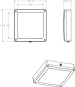 Ландшафтный светильник IP65,  D242х242xH59 мм,  12Вт,  3000/4000/5700К,  черный