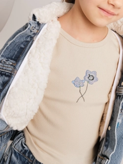 Жакет джинсовый с мехом NEZABUDKA CHILD, синий