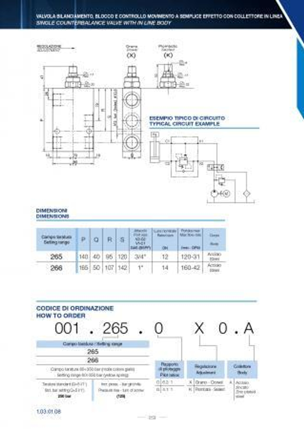 001.265.OXO.A тормозной клапан одностороннего действия, G 3/4", 6.2 : 1