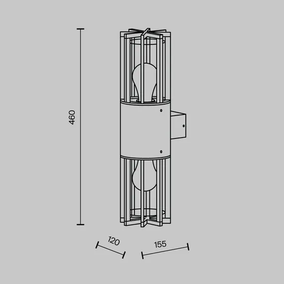 Настенный светильник (бра) Баррель / Barrel E27x2 15Вт IP 54 Outdoor o453wl-02gf