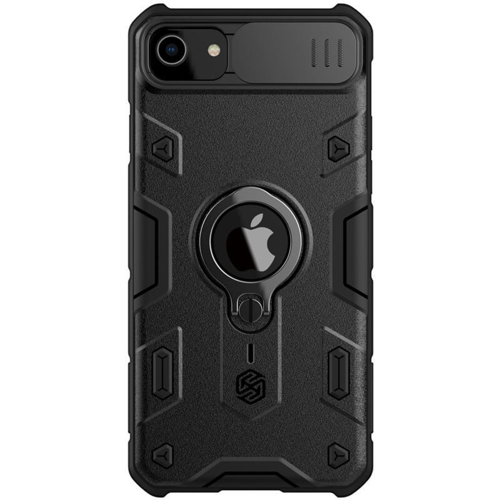 Противоударный чехол с кольцом и защитой камеры Nillkin CamShield Armor Case для iPhone SE 2020 / 7 / 8
