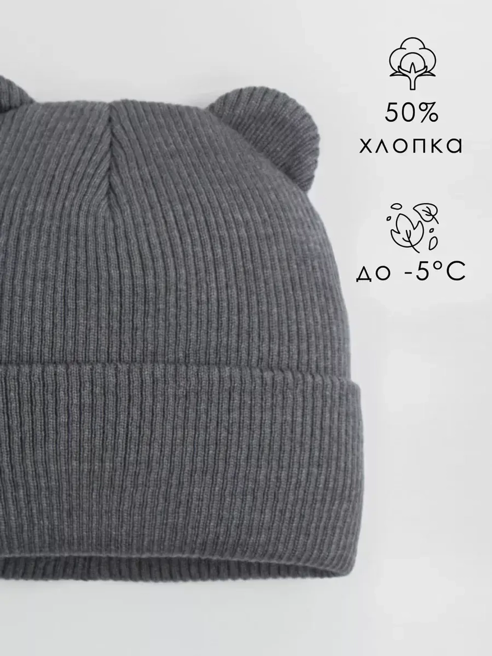 Шапка для мальчика с ушками осенняя