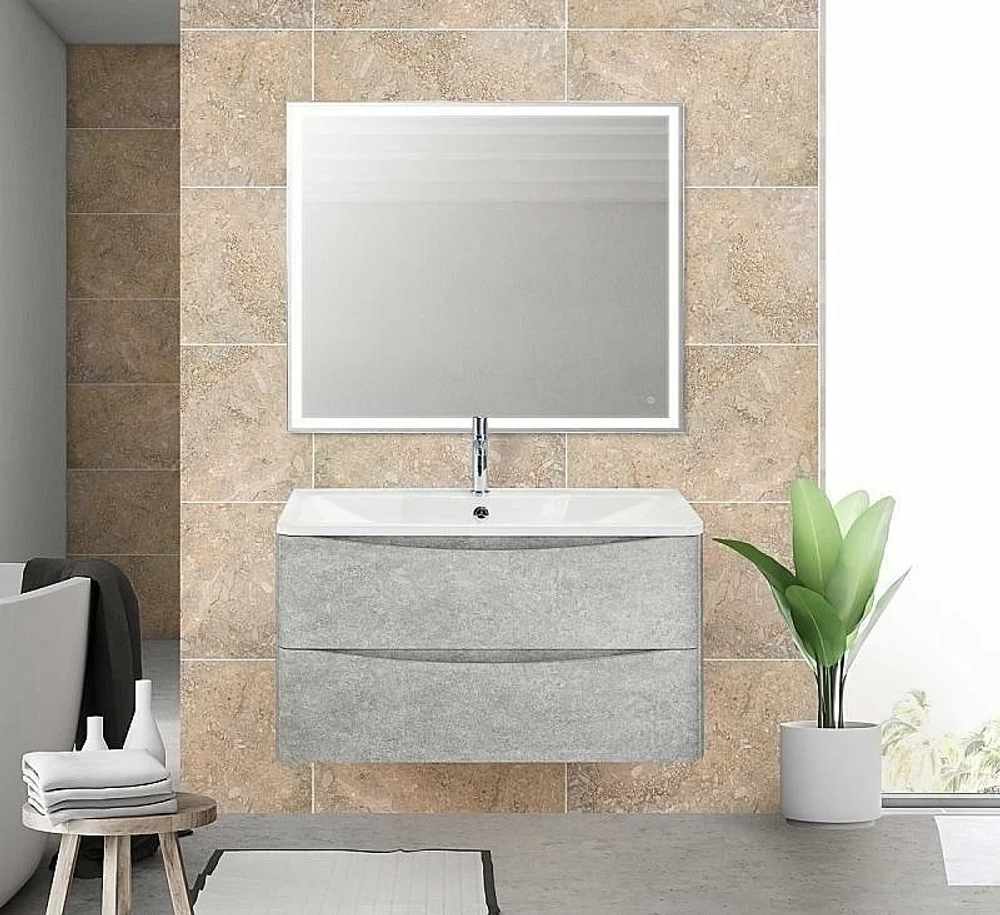 Тумба с раковиной BelBagno ACQUA 100 Cemento Verona Grigio