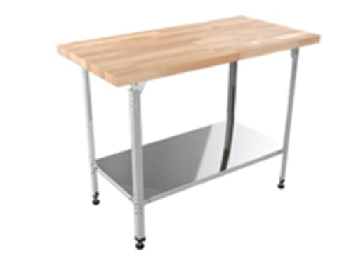 Стол кондитерский "Профи" СКПП, сплошная полка, береза, 600х600х860 мм, с бортом