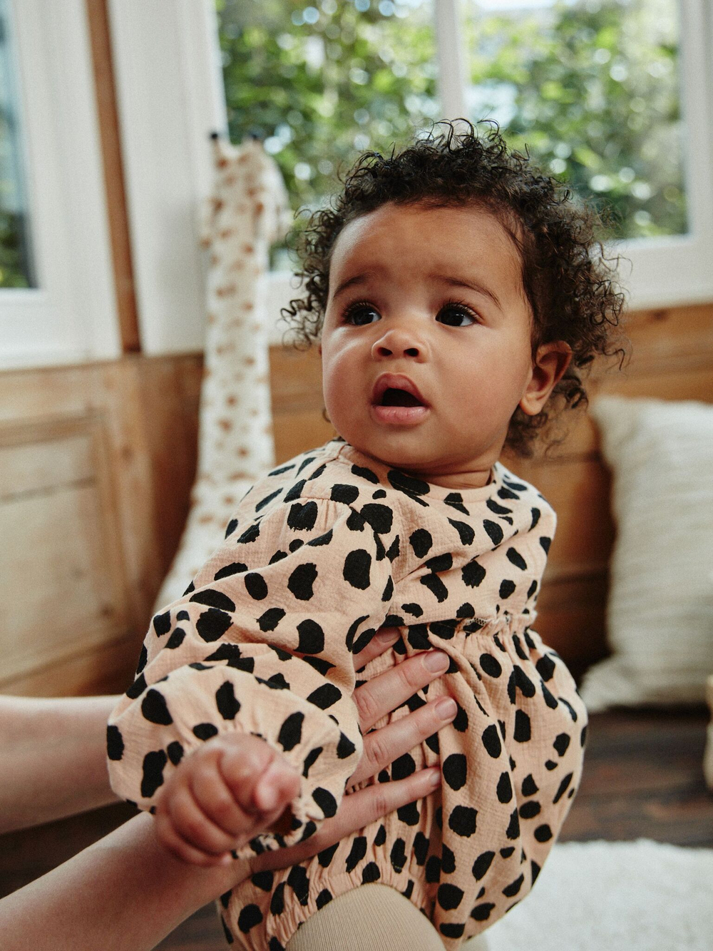 Боди с длинным рукавом и колготки в комплекте для девочек Next Q94-794, Бежевый