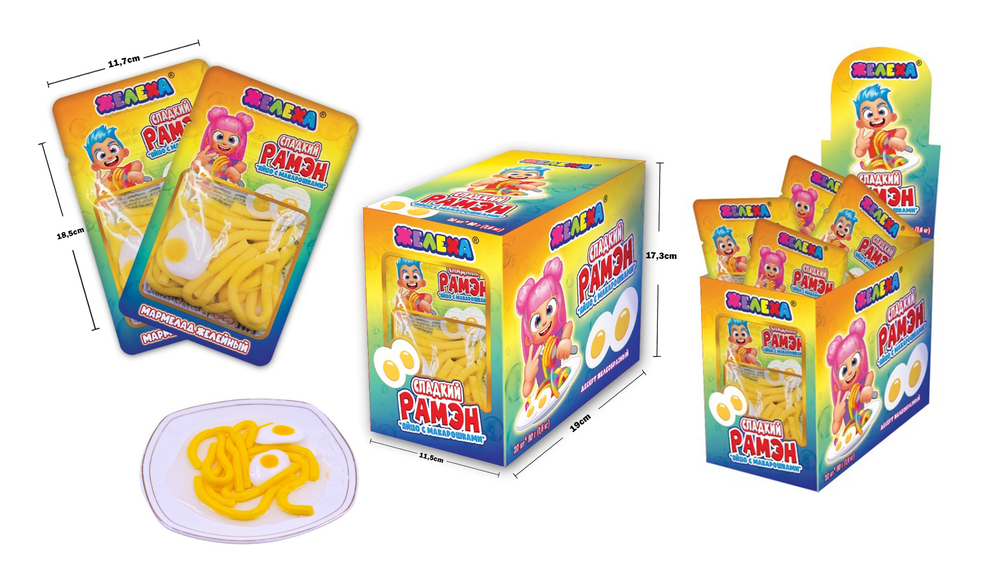 Мармелад желейный Желеха(Сладкий рамэн) 12бл*20шт*80гр