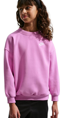 Детская теннисная куртка Nike Kids Sportswear Club Fleece Oversized - light magenta/light magenta/white