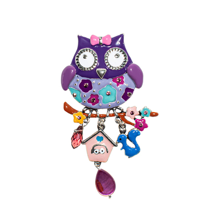 Брошь Shadore Сова с домиком XZ5500.11 V/S