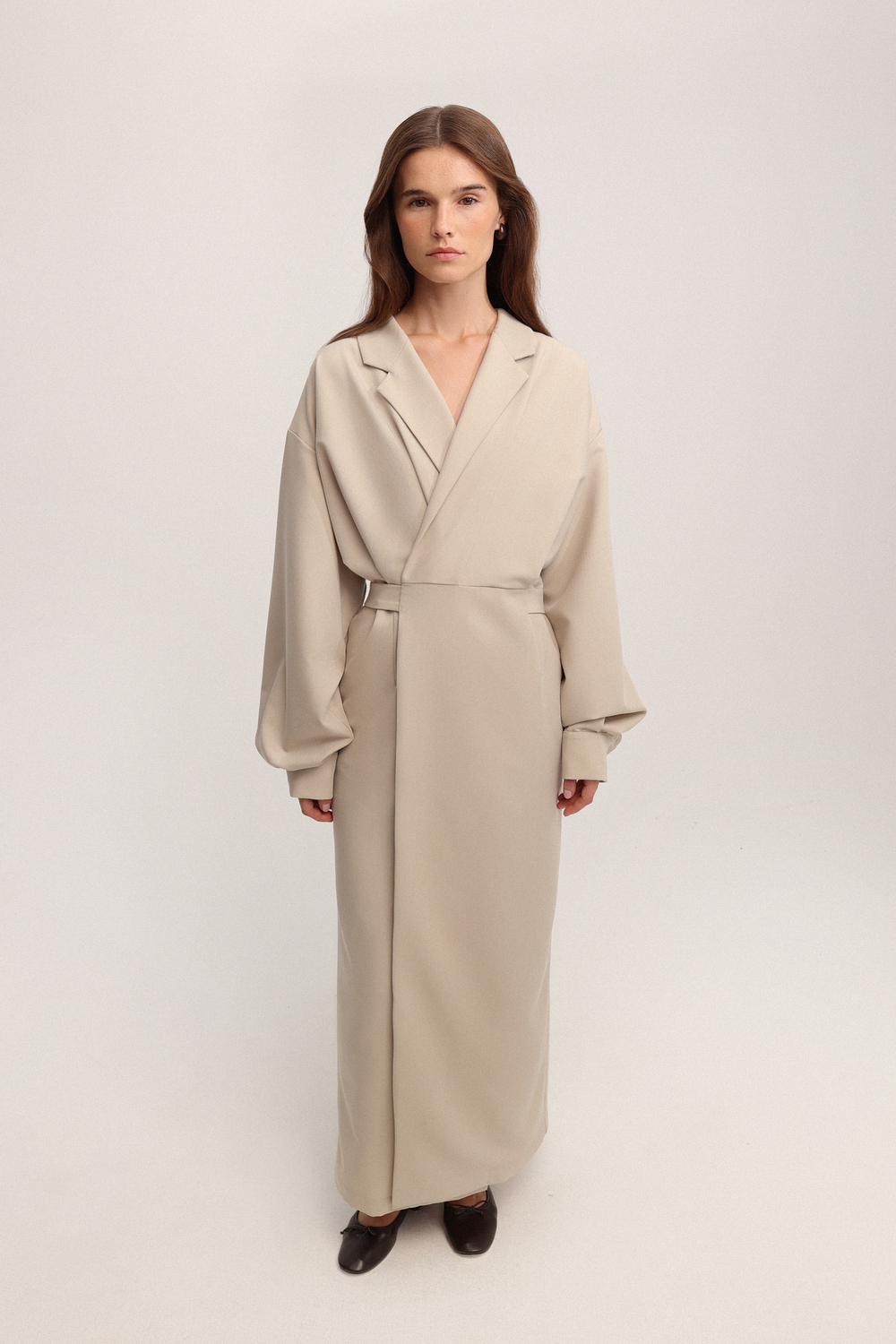 Платье миди со складками