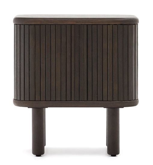 Mailen Прикроватная тумбочка из ясеневого шпона с темной отделкой 50 x 55 см