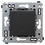 Выключатель одноклавишный в стену, "Avanti", "Черный матовый"