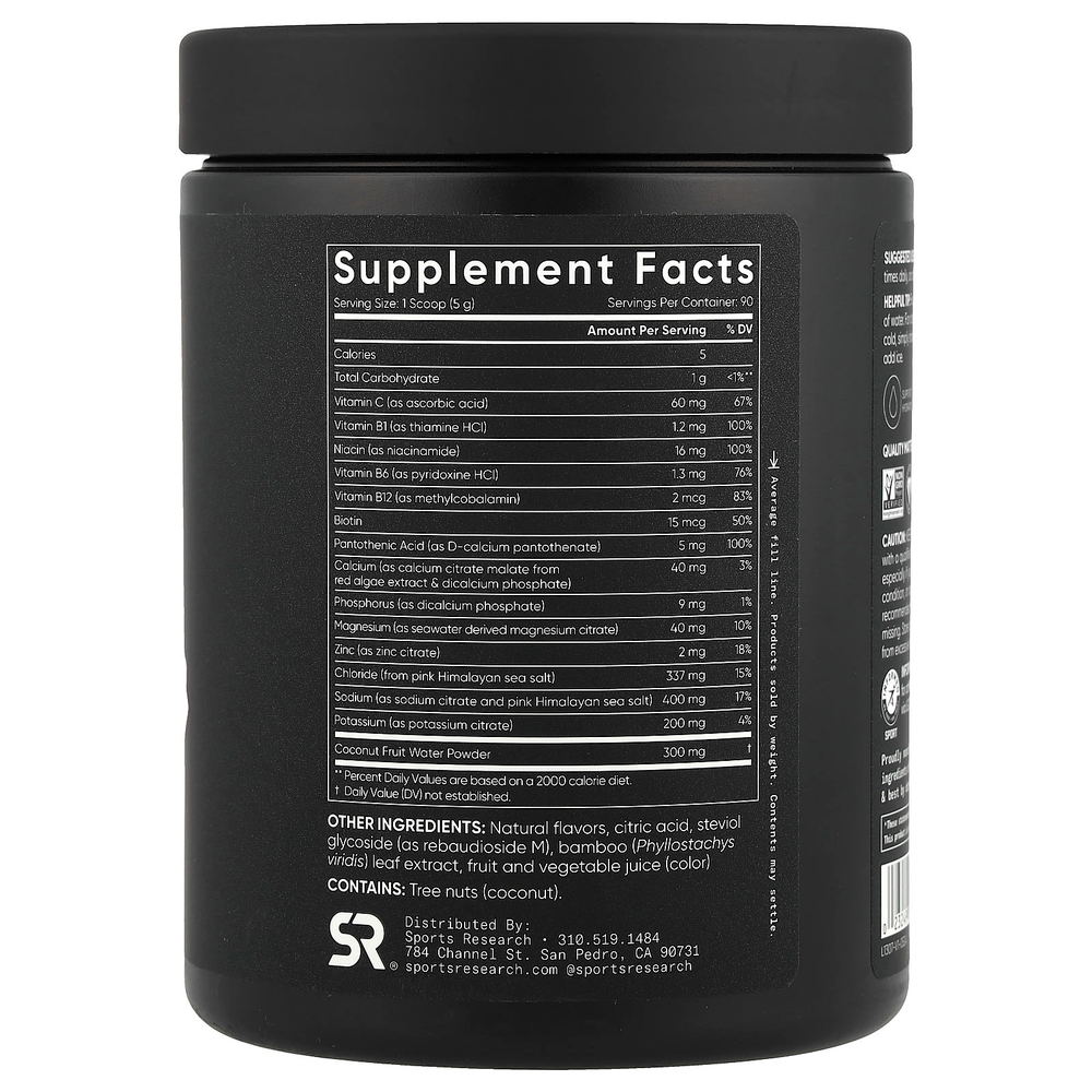 Sports Research, Hydrate, электролиты, вишня и гранат, 450 г (15,87 унции)