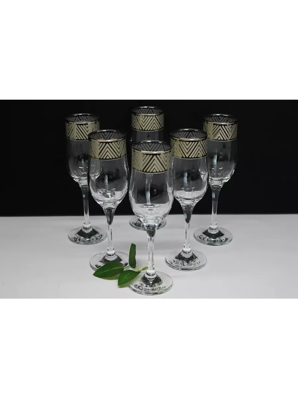 Бокалы для шампанского 6 штук Золотое сечение