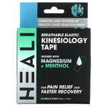 Heali Medical Corp, дышащее эластичное кинезиологическое тейпирование, синий камуфляж, 20 предварительно нарезанных полосок