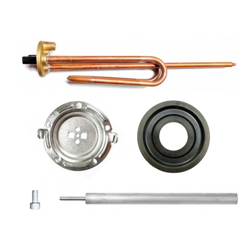 Комплект: Тэн RCF 1500 Вт, Ø48мм + фланец Ø125 + анод М6 + прокладка + винт