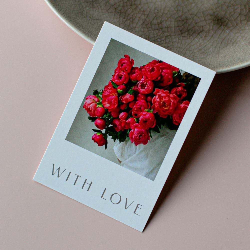 А-1080 карточка (7х10 см) With love (в упаковке 10 шт.)