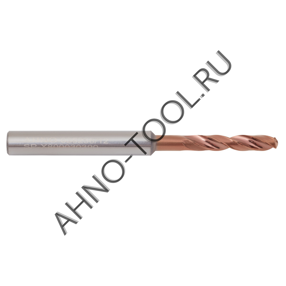 Сверло  3.9мм  твердосплавное 3D без подвода СОЖ. SP-X800030390 VHM AHNO по стали, чугуну, нерж. и ж