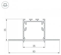 Соединитель угловой L-образный накладной Arlight S-LUX 030096