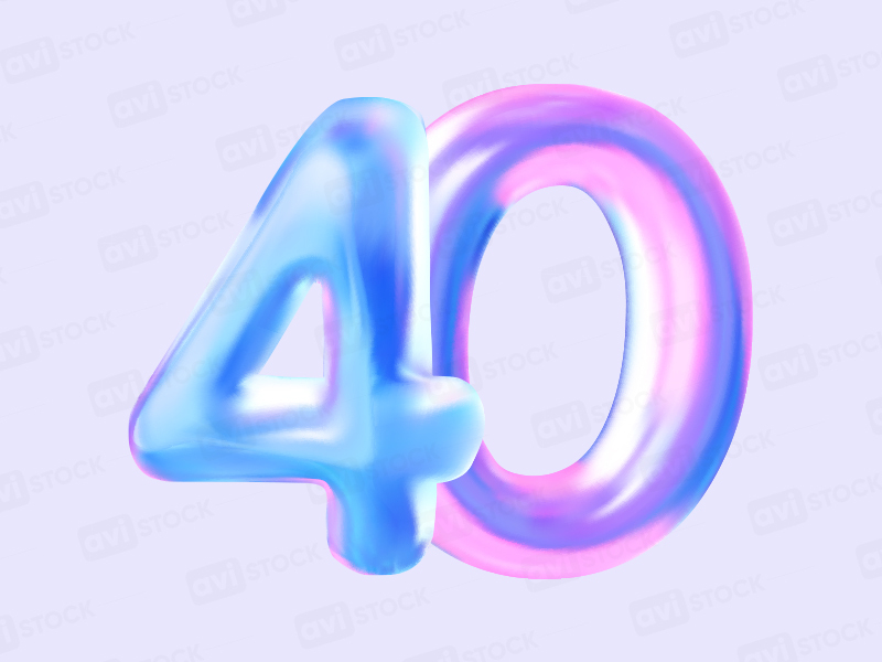 Голографическая цифра 40