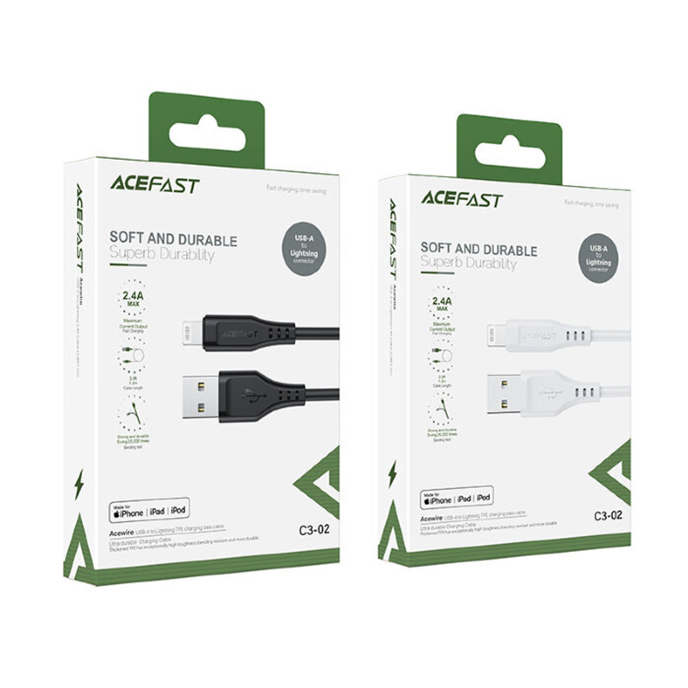 C3-02 USB-A to Lightning TPE charging data cable