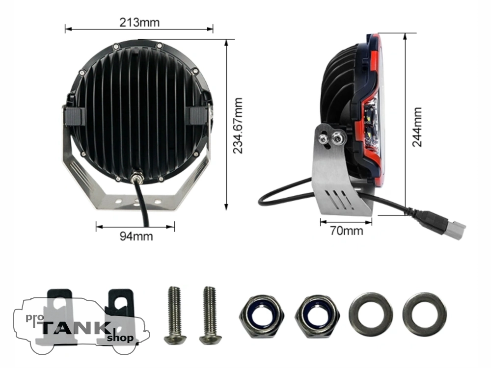 Фара светодиодная AURORA 9″ 205W комбинированная 205W 1 шт.